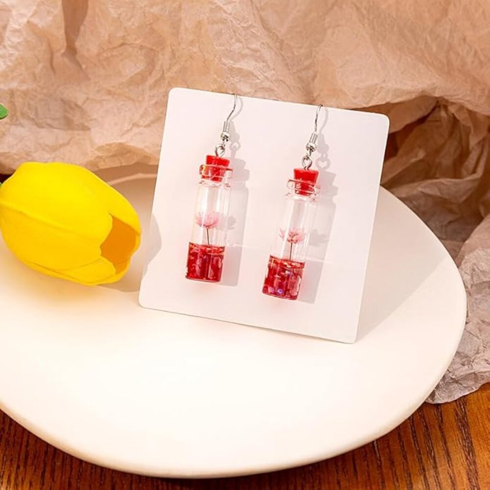 Fun Bottle Flower Drop Earrings - image 4